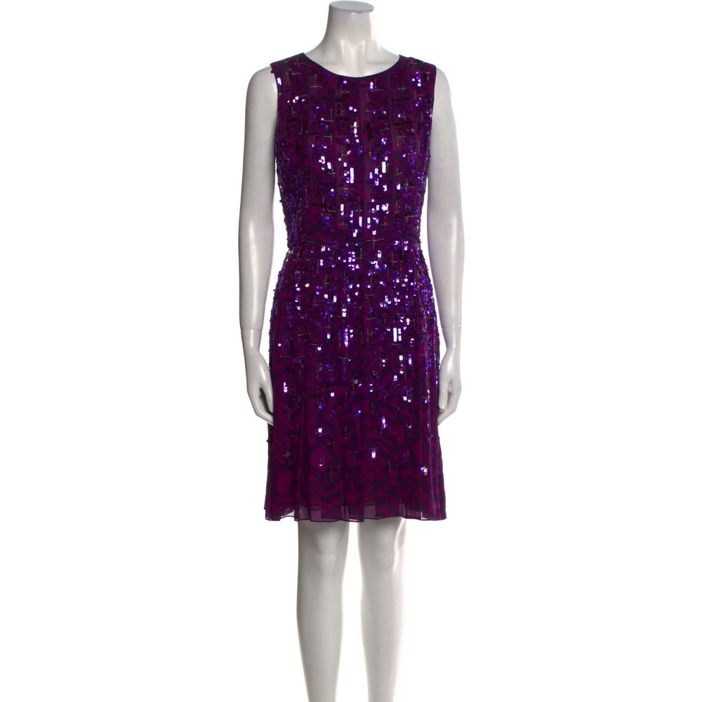 RUNWAY. Oscar de la Renta Silk Mini Dress Size:6 - Picture 4 of 6